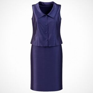 David Warren New York 2 Piece Suit Set Size 14 Iridescent Purple Elegant Classic